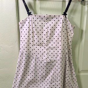 Vintage Torrid Y2K White & Black Dots Punk Prom Dress New Without Tags Sz 14